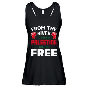 Solidarity for Palestine Arabic Keffiyeh Support Ladies Essential Flowy Tank