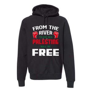 Solidarity for Palestine Arabic Keffiyeh Support Premium Hoodie