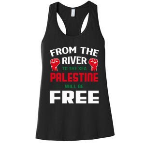 Solidarity for Palestine Arabic Keffiyeh Support Women's Racerback Tank