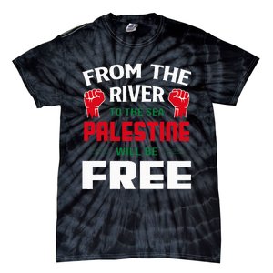 Solidarity for Palestine Arabic Keffiyeh Support Tie-Dye T-Shirt