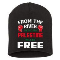 Solidarity for Palestine Arabic Keffiyeh Support Short Acrylic Beanie