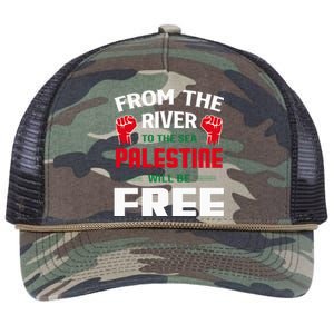 Solidarity for Palestine Arabic Keffiyeh Support Retro Rope Trucker Hat Cap