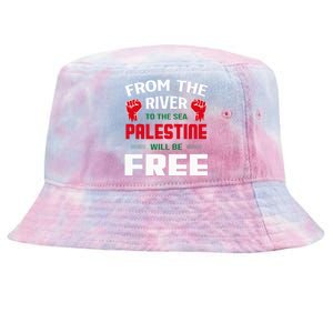 Solidarity for Palestine Arabic Keffiyeh Support Tie-Dyed Bucket Hat