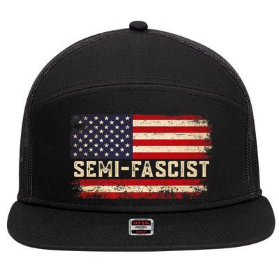 Semi Fascist Funny Political Humor Biden Quotes 7 Panel Mesh Trucker Snapback Hat