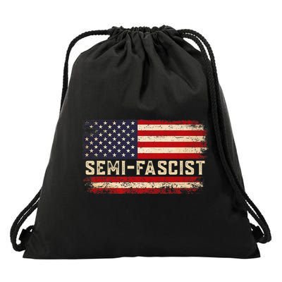 Semi Fascist Funny Political Humor Biden Quotes Drawstring Bag