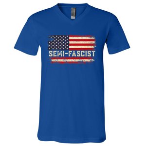 Semi Fascist Funny Political Humor Biden Quotes V-Neck T-Shirt