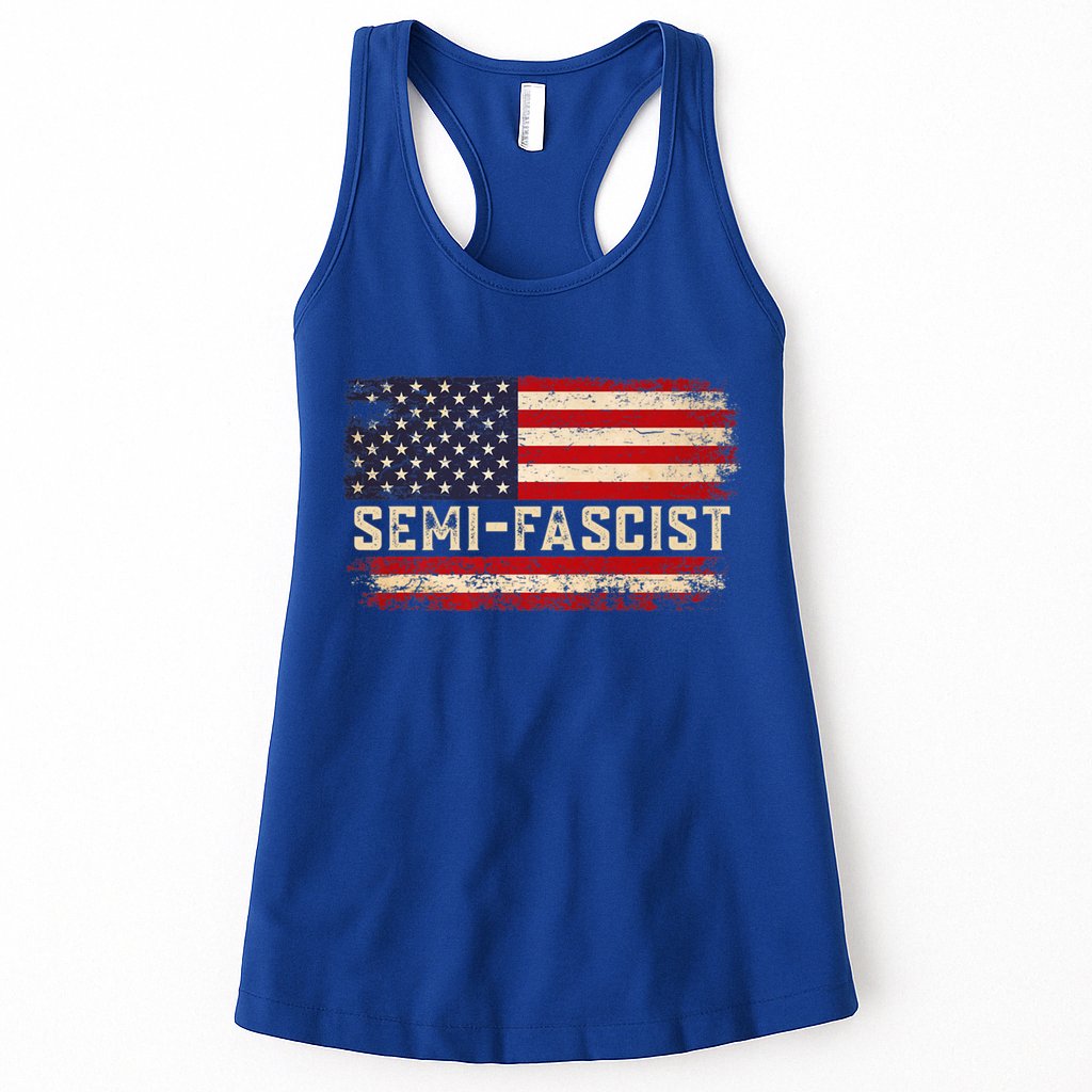 Semi Fascist Funny Political Humor Biden Quotes Womens Tank Top