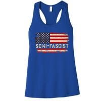 Semi Fascist Funny Political Humor Biden Quotes Women's Racerback Tank