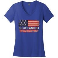 Semi Fascist Funny Political Humor Biden Quotes Women's V-Neck T-Shirt