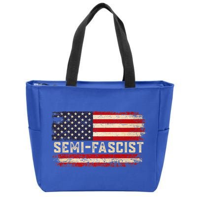 Semi Fascist Funny Political Humor Biden Quotes Zip Tote Bag