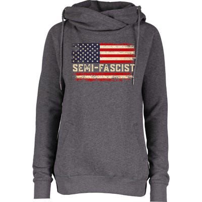 Semi Fascist Funny Political Humor Biden Quotes Womens Funnel Neck Pullover Hood