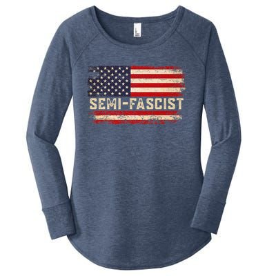 Semi Fascist Funny Political Humor Biden Quotes Women's Perfect Tri Tunic Long Sleeve Shirt