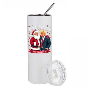 SantaS Favorite President Donald Trump Christmas Gift Stainless Steel Tumbler