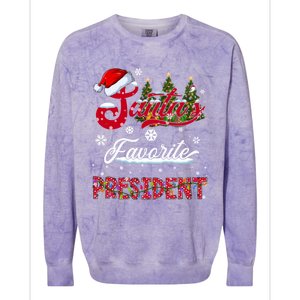 SantaS Favorite President Family Matching Group Christmas Cute Gift Colorblast Crewneck Sweatshirt