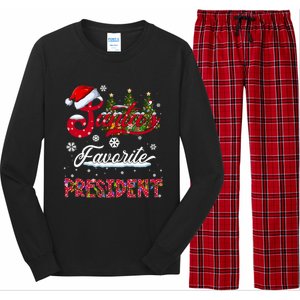 SantaS Favorite President Family Matching Group Christmas Cute Gift Long Sleeve Pajama Set