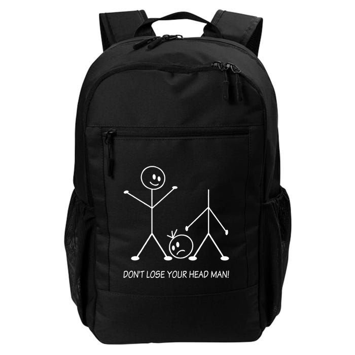 Stick Figures Pun DonT Lose Your Head Man Funny Stickman Backpack