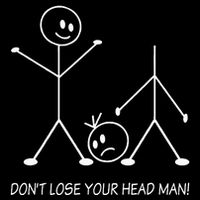 Stick Figures Pun DonT Lose Your Head Man Funny Stickman Bucket Hat