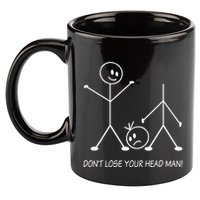 Stick Figures Pun DonT Lose Your Head Man Funny Stickman 11oz C Handle Ceramic Mug