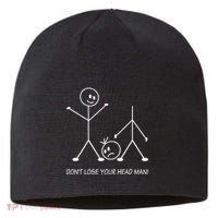 Stick Figures Pun DonT Lose Your Head Man Funny Stickman Sustainable Beanie
