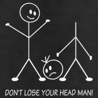 Stick Figures Pun DonT Lose Your Head Man Funny Stickman 25L Jumbo Tote