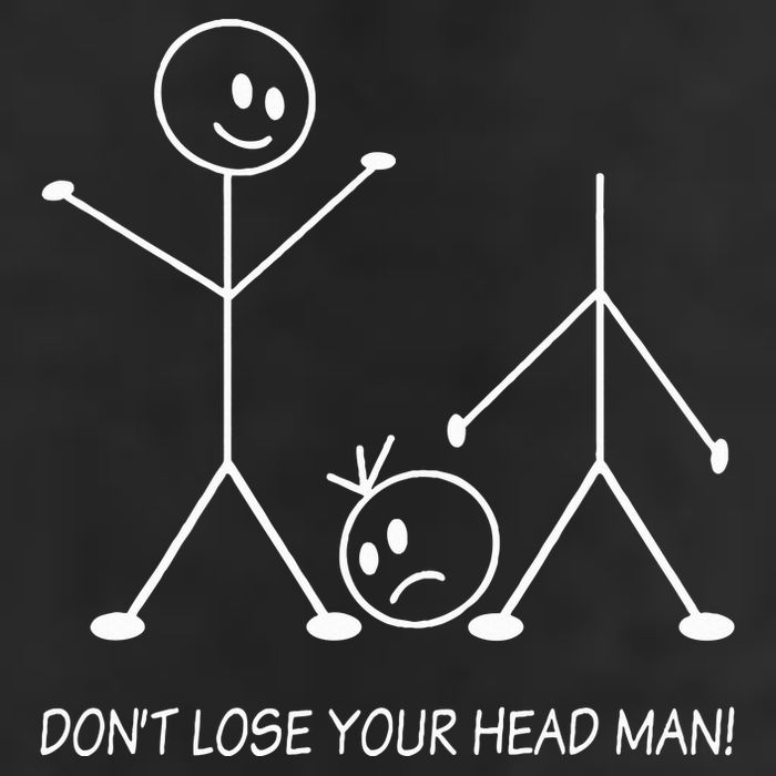 Stick Figures Pun DonT Lose Your Head Man Funny Stickman 25L Jumbo Tote