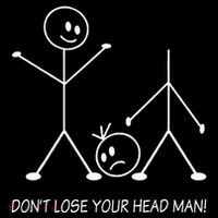 Stick Figures Pun DonT Lose Your Head Man Funny Stickman Short Acrylic Beanie