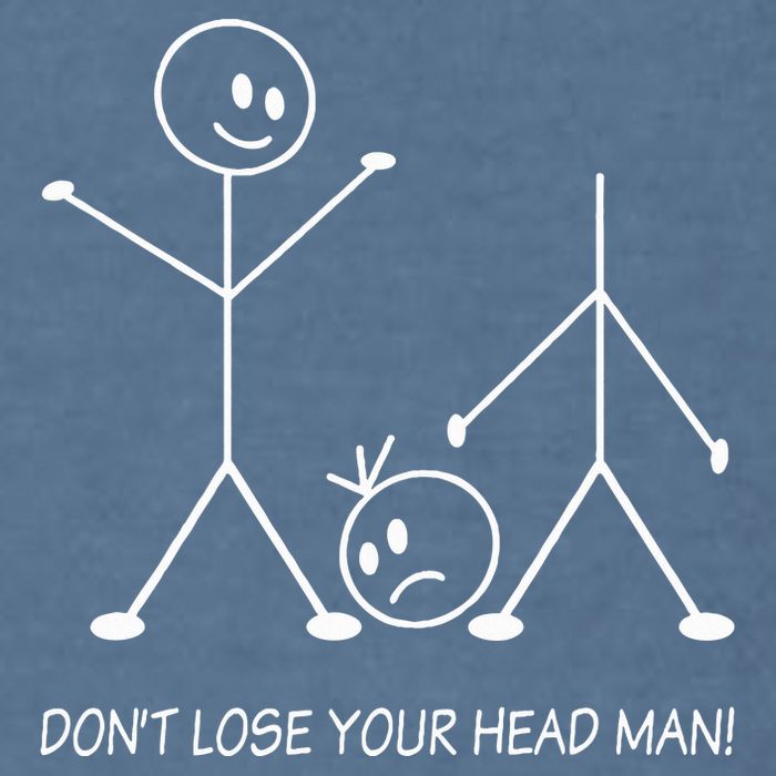 Stick Figures Pun DonT Lose Your Head Man Funny Stickman Garment-Dyed Sweatshirt