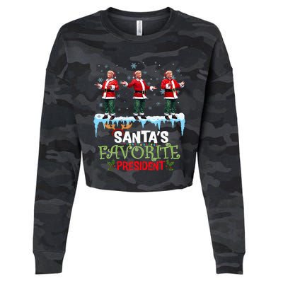 SantaS Favorite President Santa Trump Dance Cropped Pullover Crew