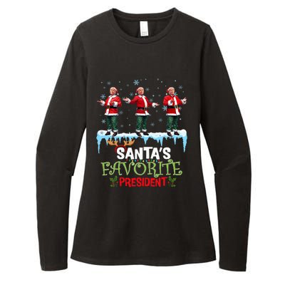 SantaS Favorite President Santa Trump Dance Womens CVC Long Sleeve Shirt