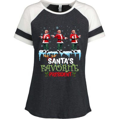 SantaS Favorite President Santa Trump Dance Enza Ladies Jersey Colorblock Tee