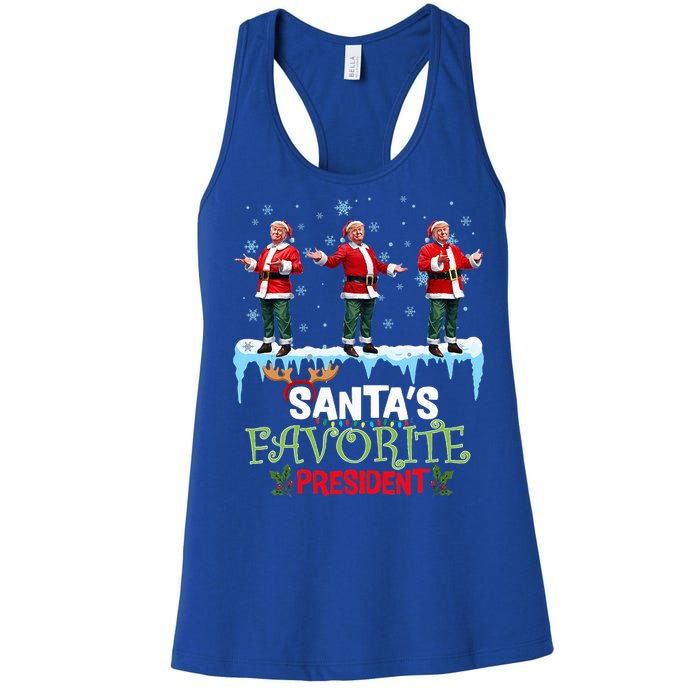 SantaS Favorite President Santa Trump Dance Women's Racerback Tank