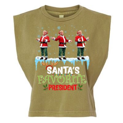 SantaS Favorite President Santa Trump Dance Garment-Dyed Women's Muscle Tee