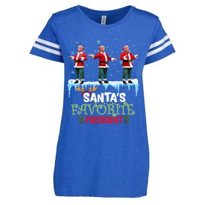 SantaS Favorite President Santa Trump Dance Enza Ladies Jersey Football T-Shirt