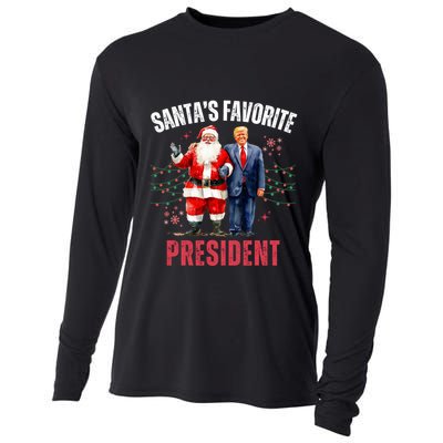 SantaS Favorite President Funny Christmas Trump 47th Funny Gift Cooling Performance Long Sleeve Crew