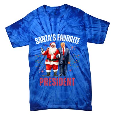 SantaS Favorite President Funny Christmas Trump 47th Funny Gift Tie-Dye T-Shirt