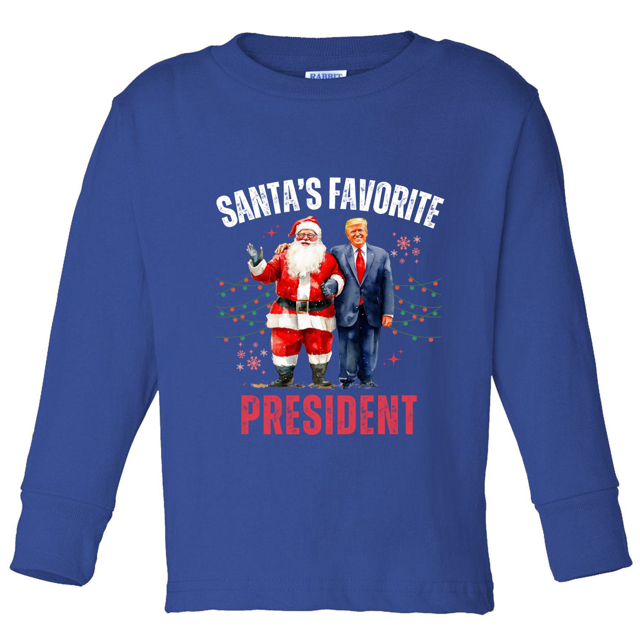 SantaS Favorite President Funny Christmas Trump 47th Funny Gift Toddler Long Sleeve Shirt