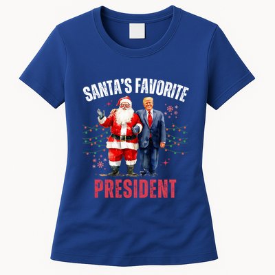 SantaS Favorite President Funny Christmas Trump 47th Funny Gift Womens T-Shirt