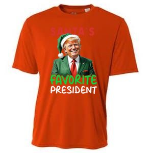 SantaS Favorite President Trump Christmas Santa Hat Gift Cooling Performance Crew T-Shirt