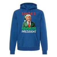 SantaS Favorite President Trump Christmas Santa Hat Gift Premium Hoodie