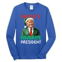 SantaS Favorite President Trump Christmas Santa Hat Gift Tall Long Sleeve T-Shirt