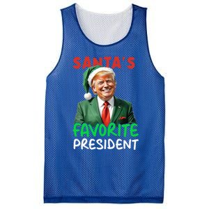 SantaS Favorite President Trump Christmas Santa Hat Gift Mesh Reversible Basketball Jersey Tank