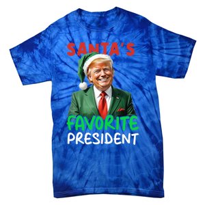 SantaS Favorite President Trump Christmas Santa Hat Gift Tie-Dye T-Shirt