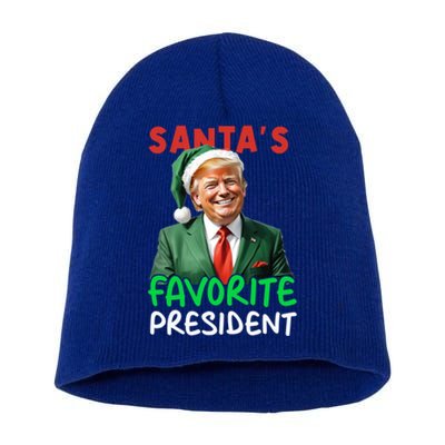 SantaS Favorite President Trump Christmas Santa Hat Gift Short Acrylic Beanie