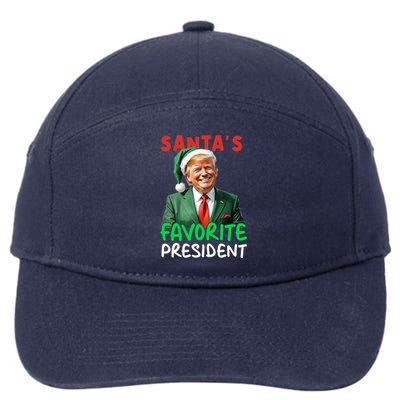 SantaS Favorite President Trump Christmas Santa Hat Gift 7-Panel Snapback Hat