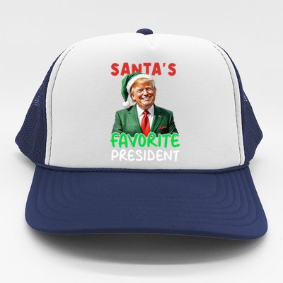 SantaS Favorite President Trump Christmas Santa Hat Gift Trucker Hat