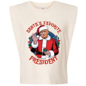 SantaS Favorite President Trump Christmas Garment-Dyed Women's Muscle Tee