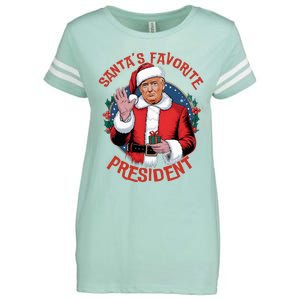 SantaS Favorite President Trump Christmas Enza Ladies Jersey Football T-Shirt