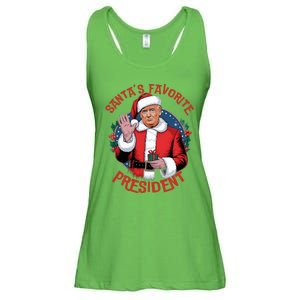 SantaS Favorite President Trump Christmas Ladies Essential Flowy Tank