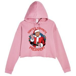 SantaS Favorite President Trump Christmas Crop Fleece Hoodie