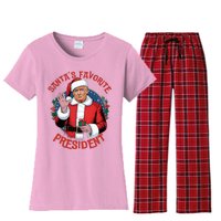 SantaS Favorite President Trump Christmas Women's Flannel Pajama Set